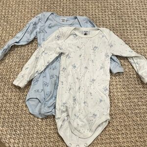Petit Bateau onesies 12 months long sleeve
